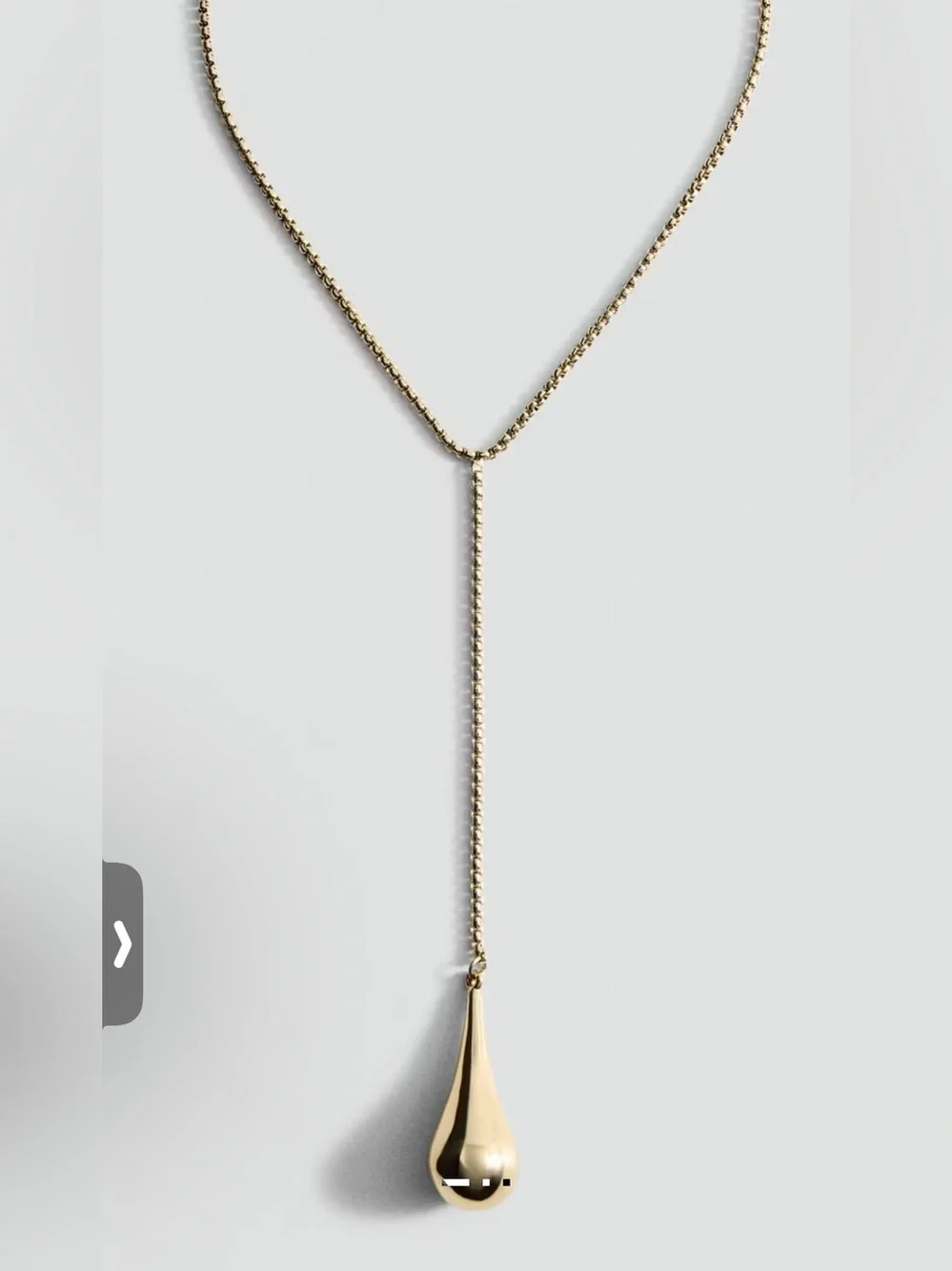 Trendy mango Gold Teardrop Pendant Necklace
